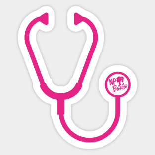 Nurse Practitioner Barbie Stethoscope Sticker